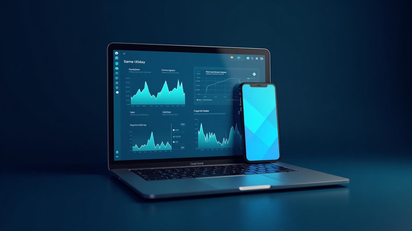 Mockup aplikacji webowej i mobilnej - dashboard i płatność online