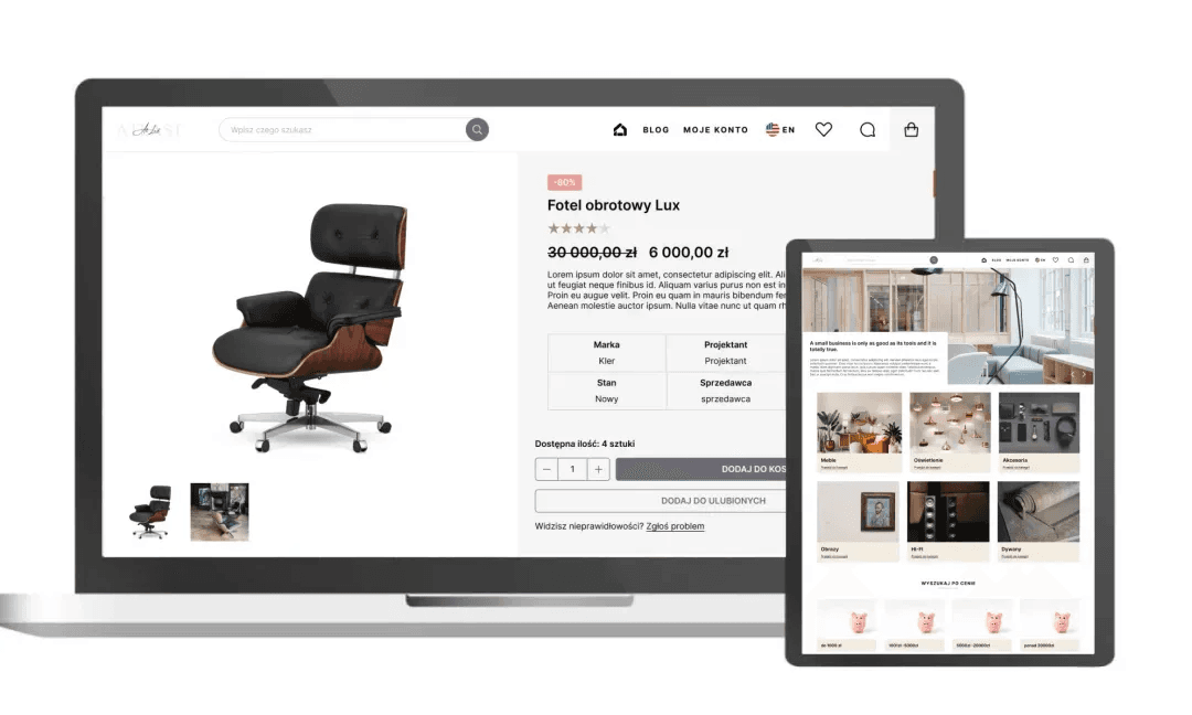 Marketplace Atlast dla branży home decor — widok platformy