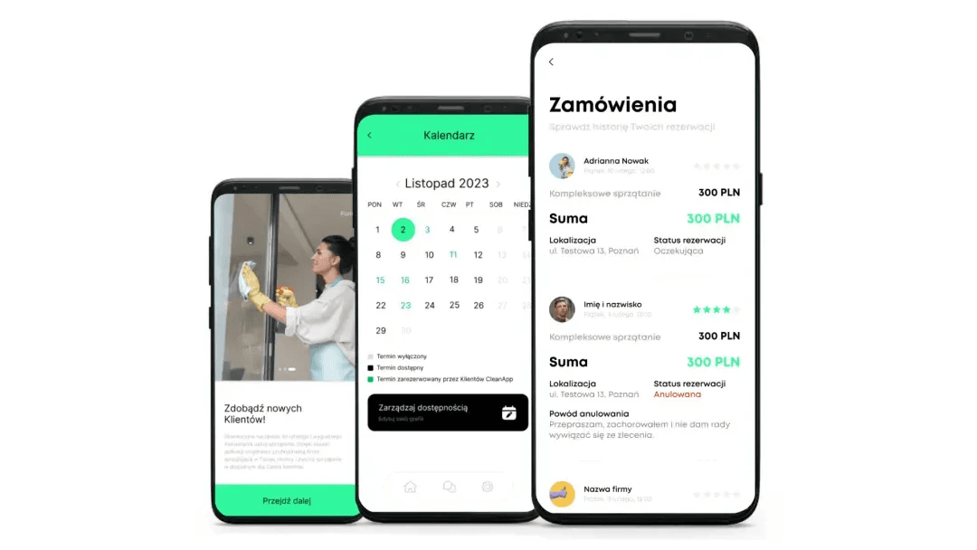 Platforma marketplace usług z automatyzacją zleceń i płatności - Cleanlo